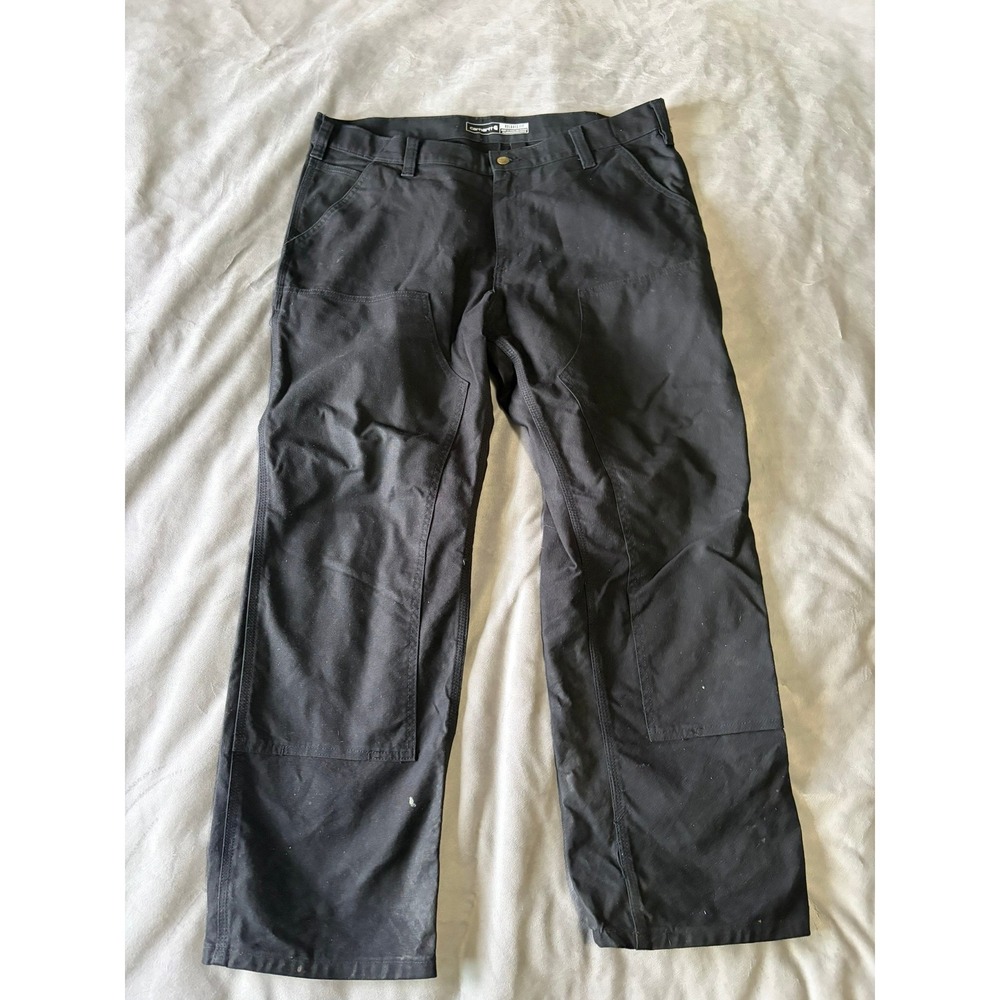 Carhartt Mens Relaxed Fit Double Front Work Pants Black Duck Canvas 38x30